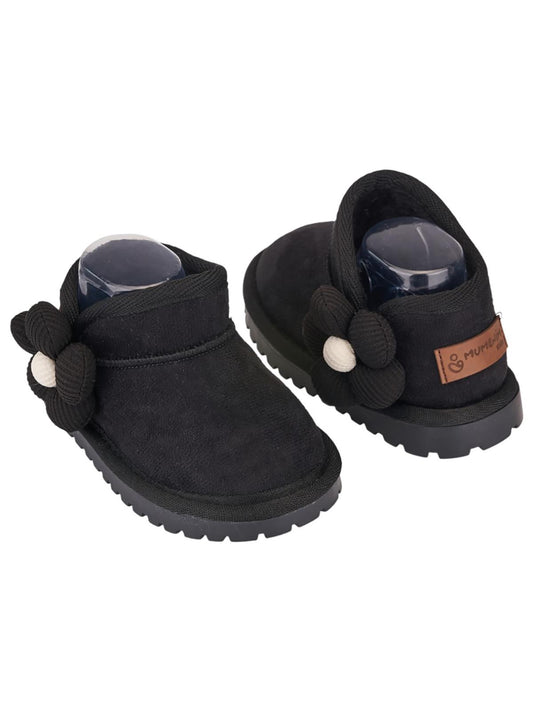 Mumenim Baby Minto Çiçekli 26- Bot - Siyah
