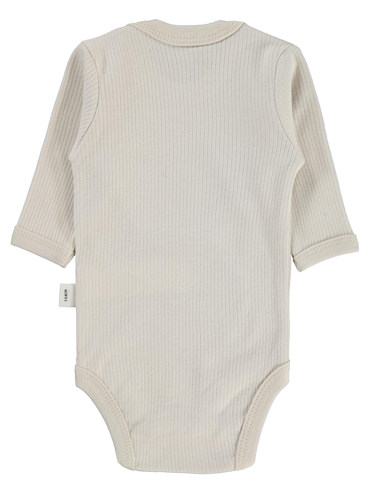 Civil Baby Kedi Baskılı 0-3 Yaş Çıtçıtlı Badi - Bej