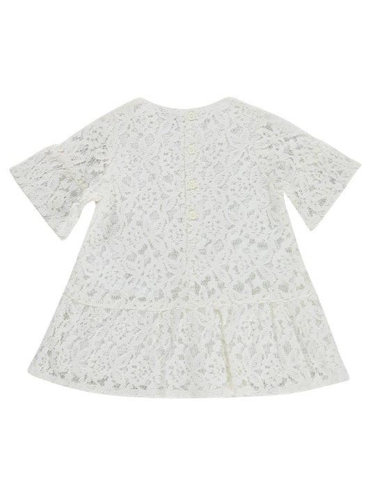 Civil Baby Dantel Çiçek Desenli 6-18 Ay Elbise - Ekru