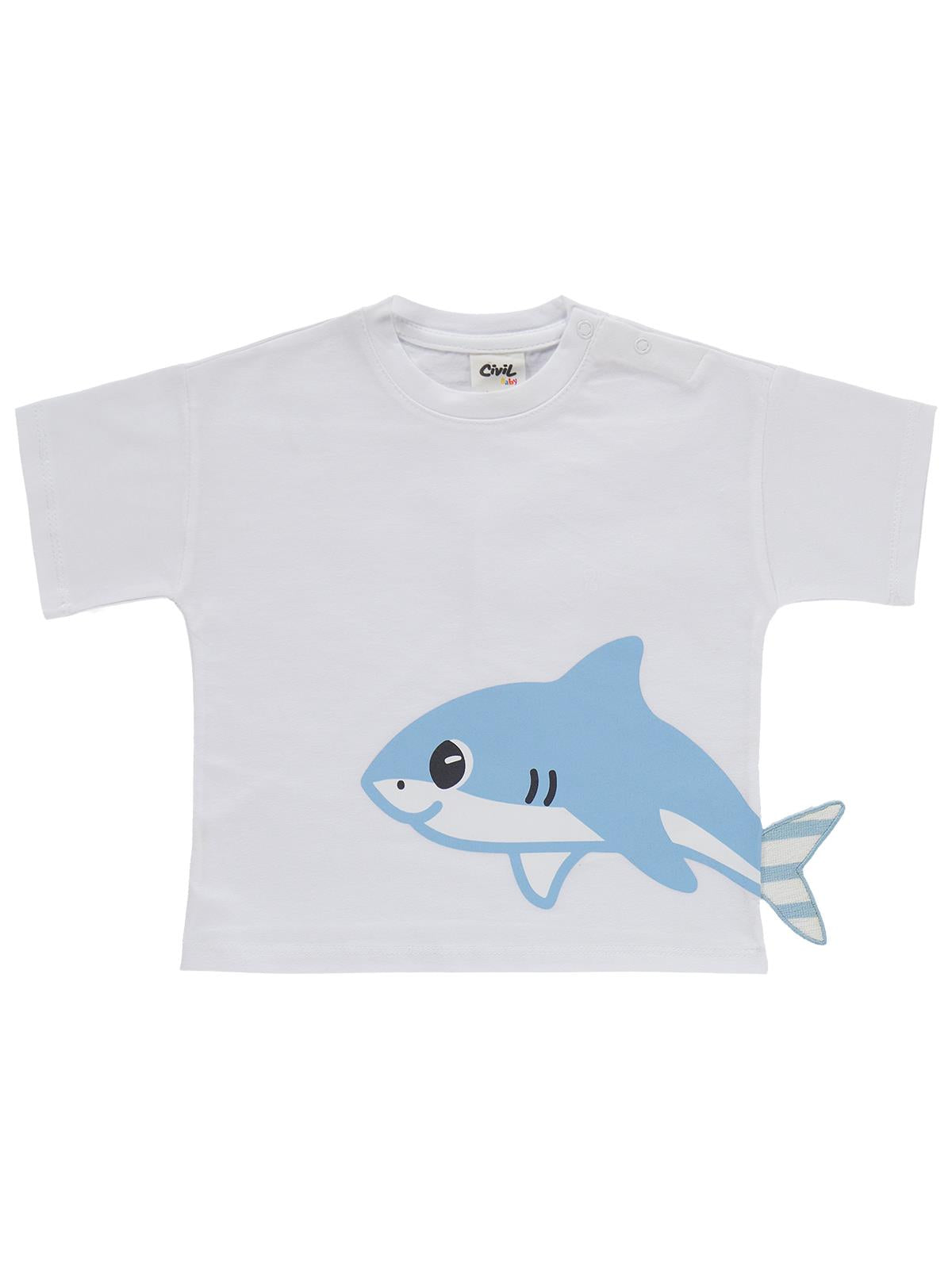 Civil Baby Köpekbalığı Baskılı 3-12 Ay Takım - Mavi
