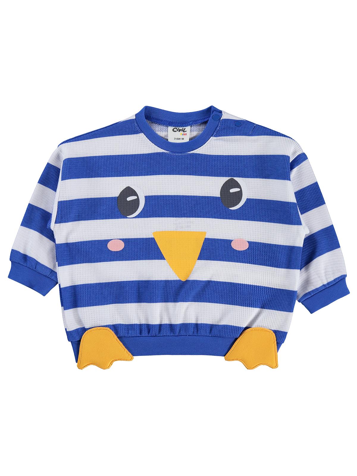 Civil Baby Mobil Aksesuarlı 3-18 Ay Sweatshirt - Mavi