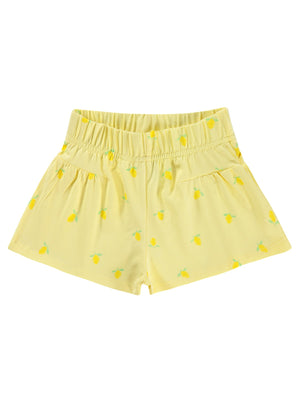 Civil Girls Limon Desenli 2-5 Yaş Şort - Sarı