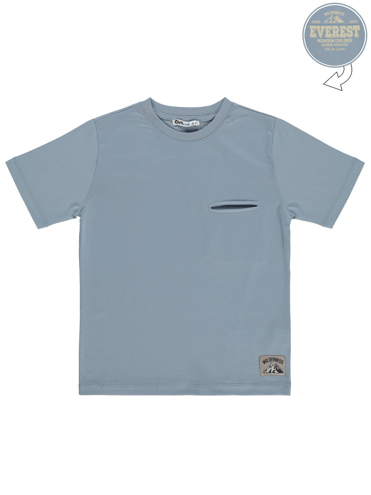 Civil Boys EVEREST Baskılı 6-9 Yaş Tişört - Mavi