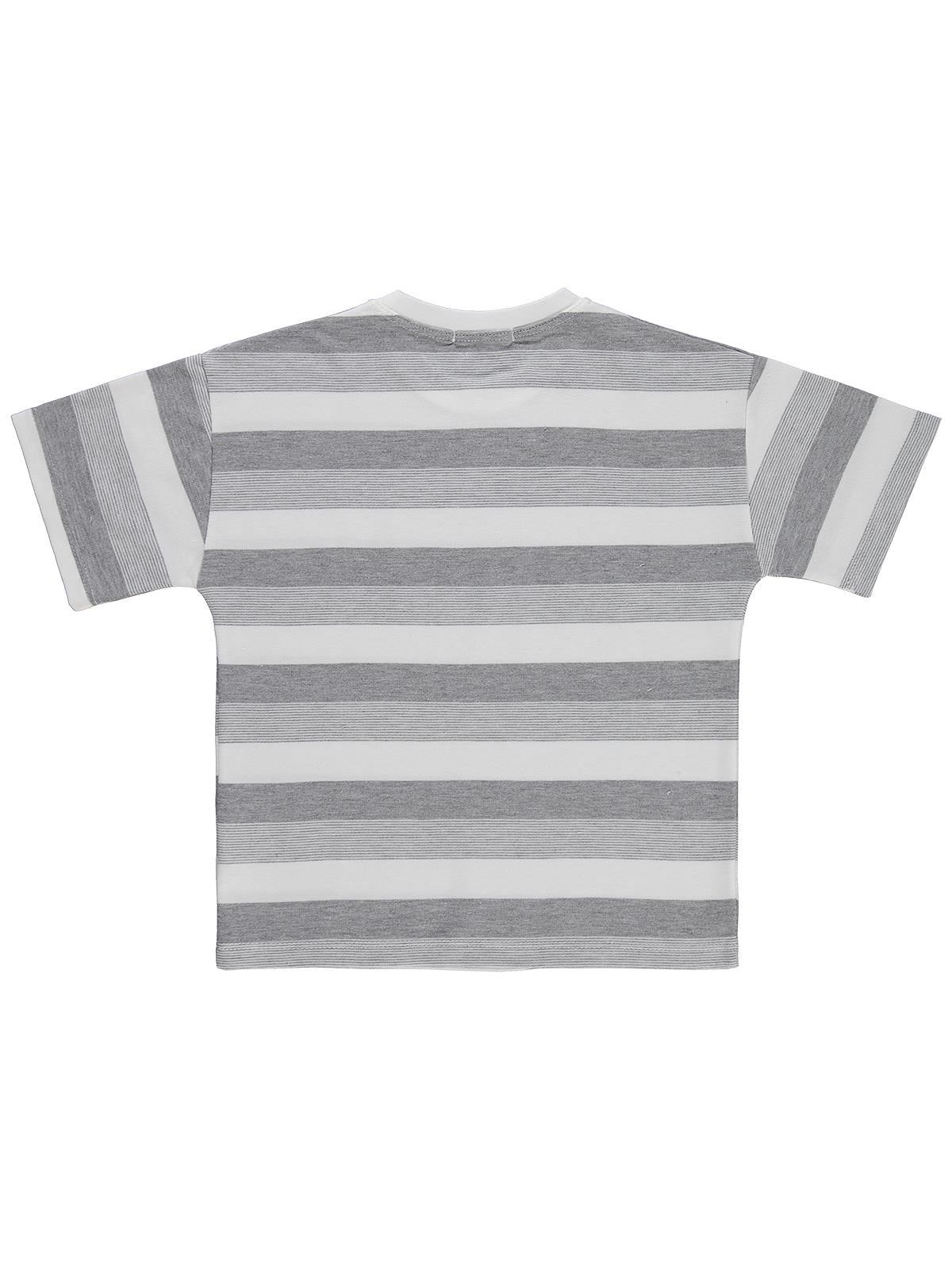 Civil Boys Çizgili 6-9 Yaş Tişört - Gri