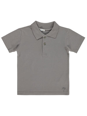 Civil Boys Erkek Çocuk Palmiye Nakışlı Polo Yaka 2-5 Yaş Tişört - Gri