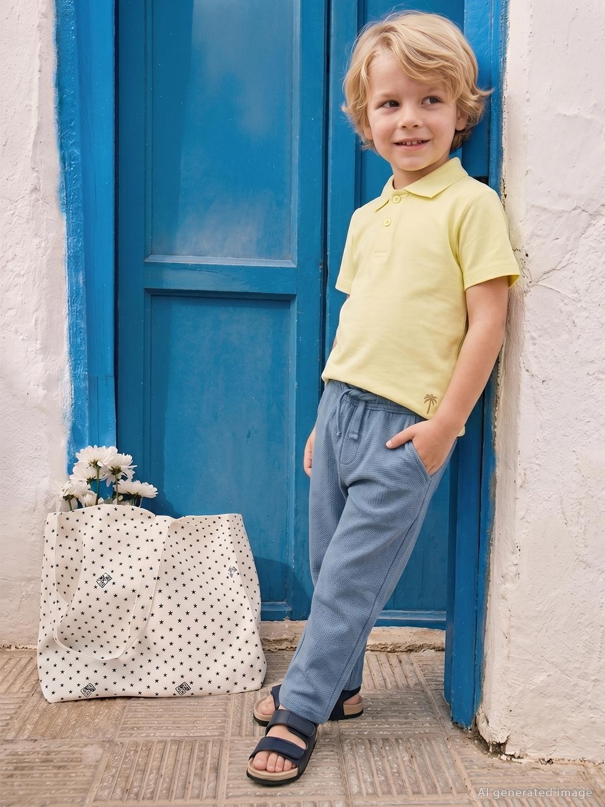 Civil Boys Armürlü Chino 2-5 Yaş Pantolon - Mavi