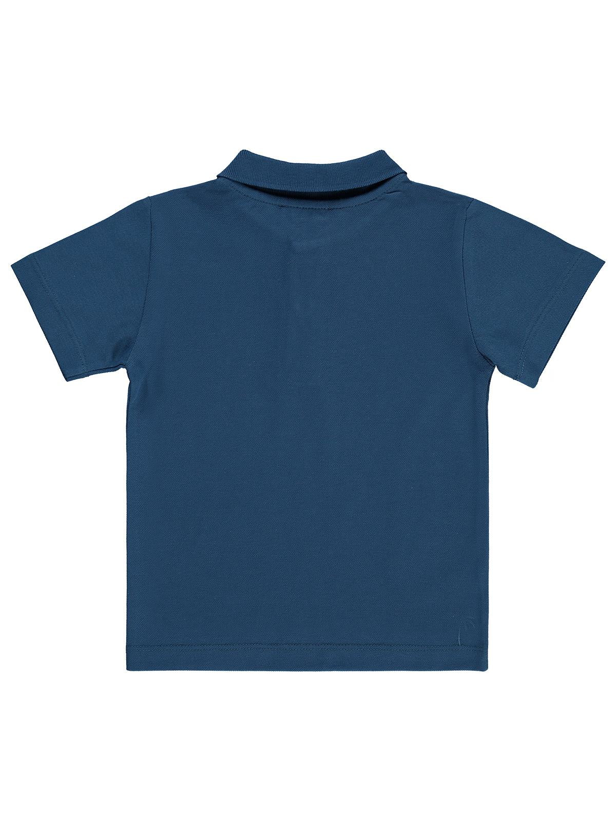 Civil Boys Erkek Çocuk Palmiye Nakışlı Polo Yaka 2-5 Yaş Tişört - Mavi