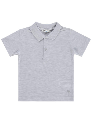 Civil Boys Erkek Çocuk Palmiye Nakışlı Polo Yaka 2-5 Yaş Tişört - Gri