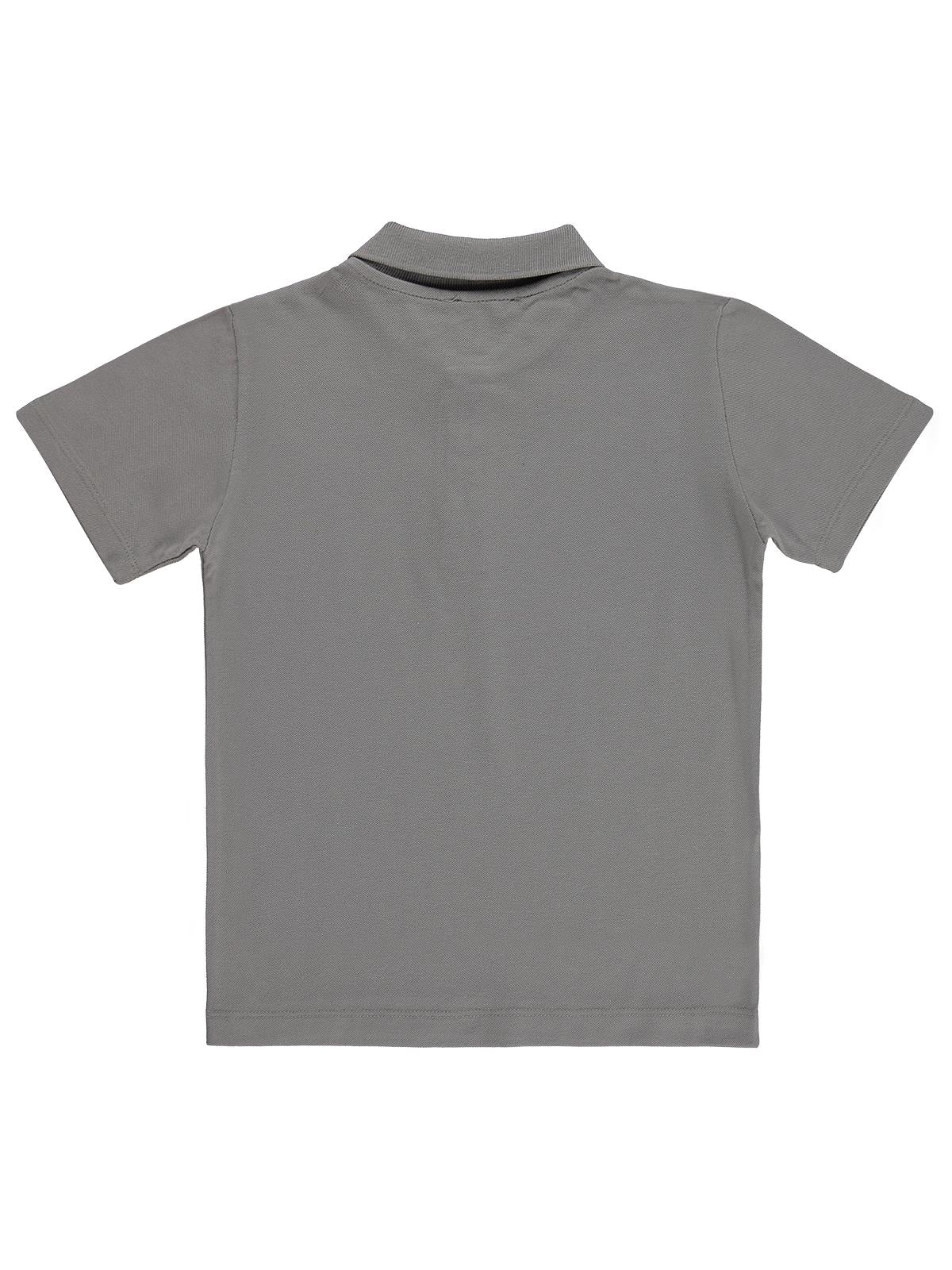 Civil Boys Erkek Çocuk Palmiye Nakışlı Polo Yaka 6-9 Yaş Tişört - Gri