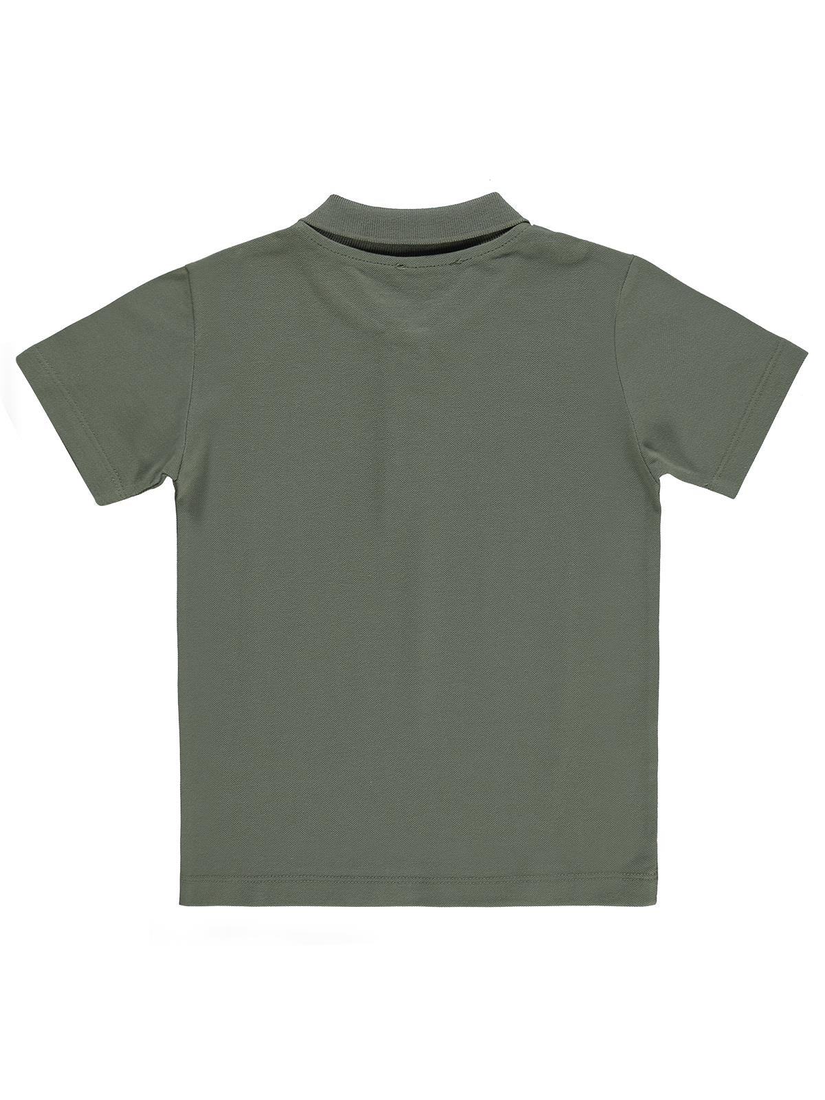 Civil Boys Erkek Çocuk Palmiye Nakışlı Polo Yaka 6-9 Yaş Tişört - Haki