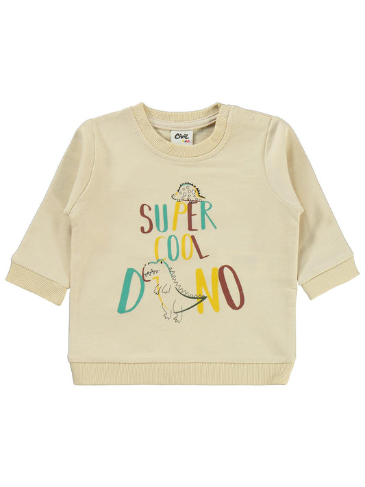 Civil Baby Dıno Baskılı 6-18 Ay Takım - Bej
