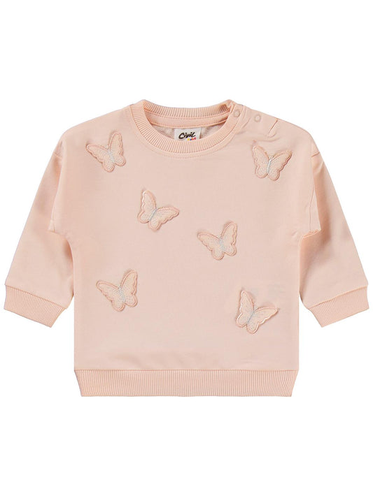 Civil Baby Kelebek Nakışlı 6-18 Ay Takım - Pembe