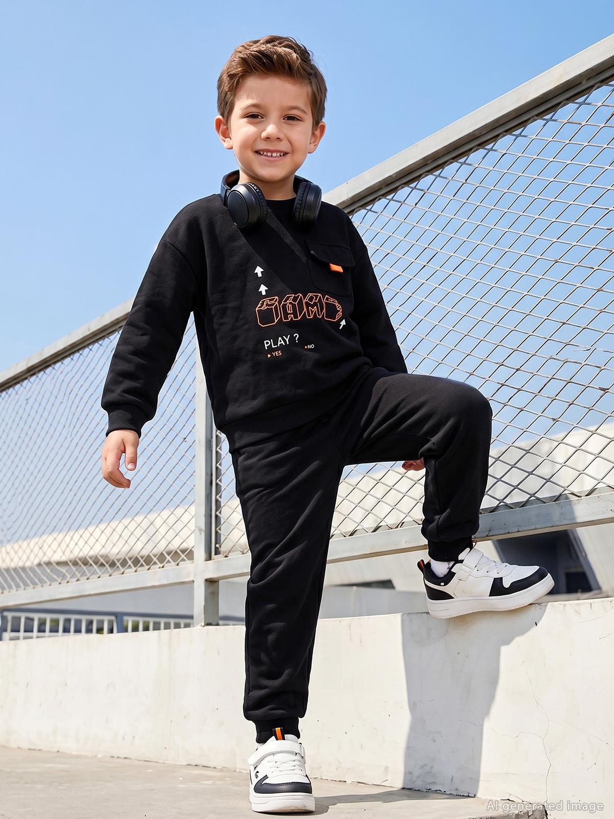 Civil Boys Cepli 2-5 Yaş Eşofman Takımı - Siyah