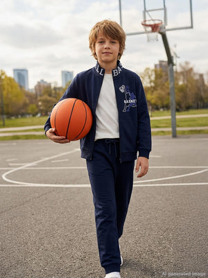 Civil Boys Basket Baskılı 6-9 Yaş Eşofman Takımı - Lacivert