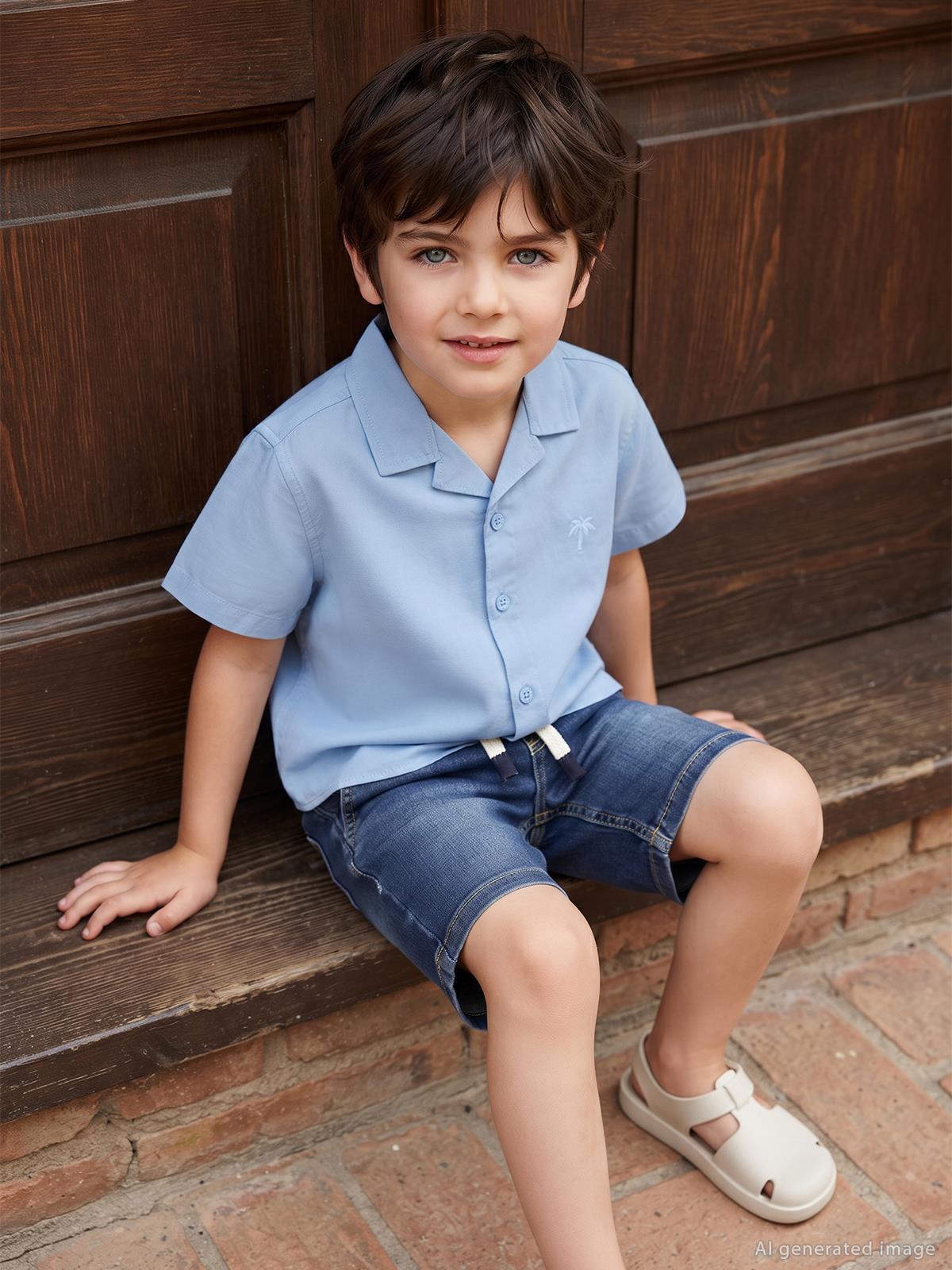 Civil Boys Basic Tatil Yaka 2-5 Yaş Gömlek - Mavi