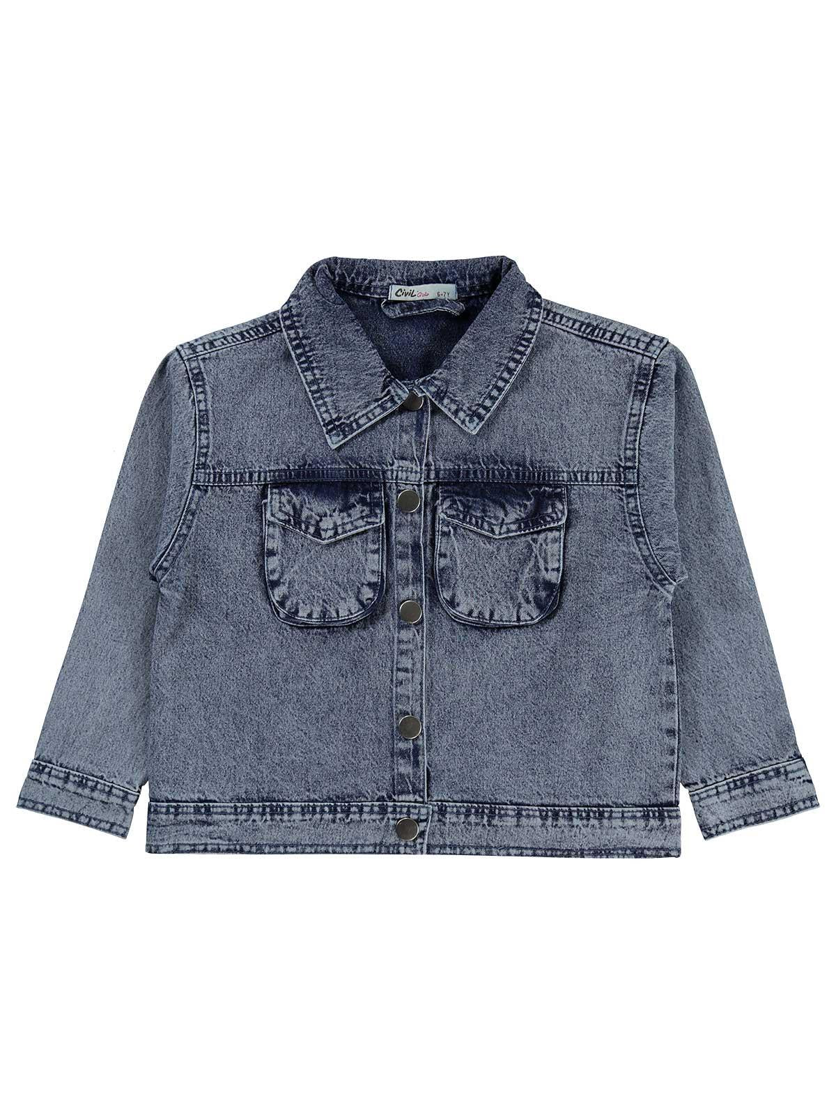 Civil Girls Torba Cepli 6-9 Yaş Ceket - Mavi