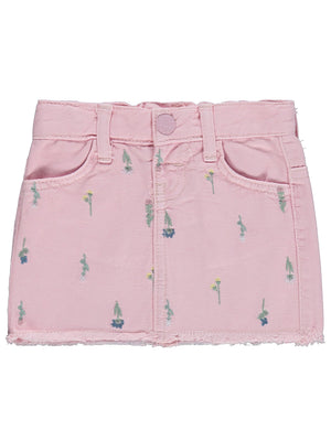 Civil Baby Çiçek Baskılı Denim 6-18 Ay Etek - Pembe