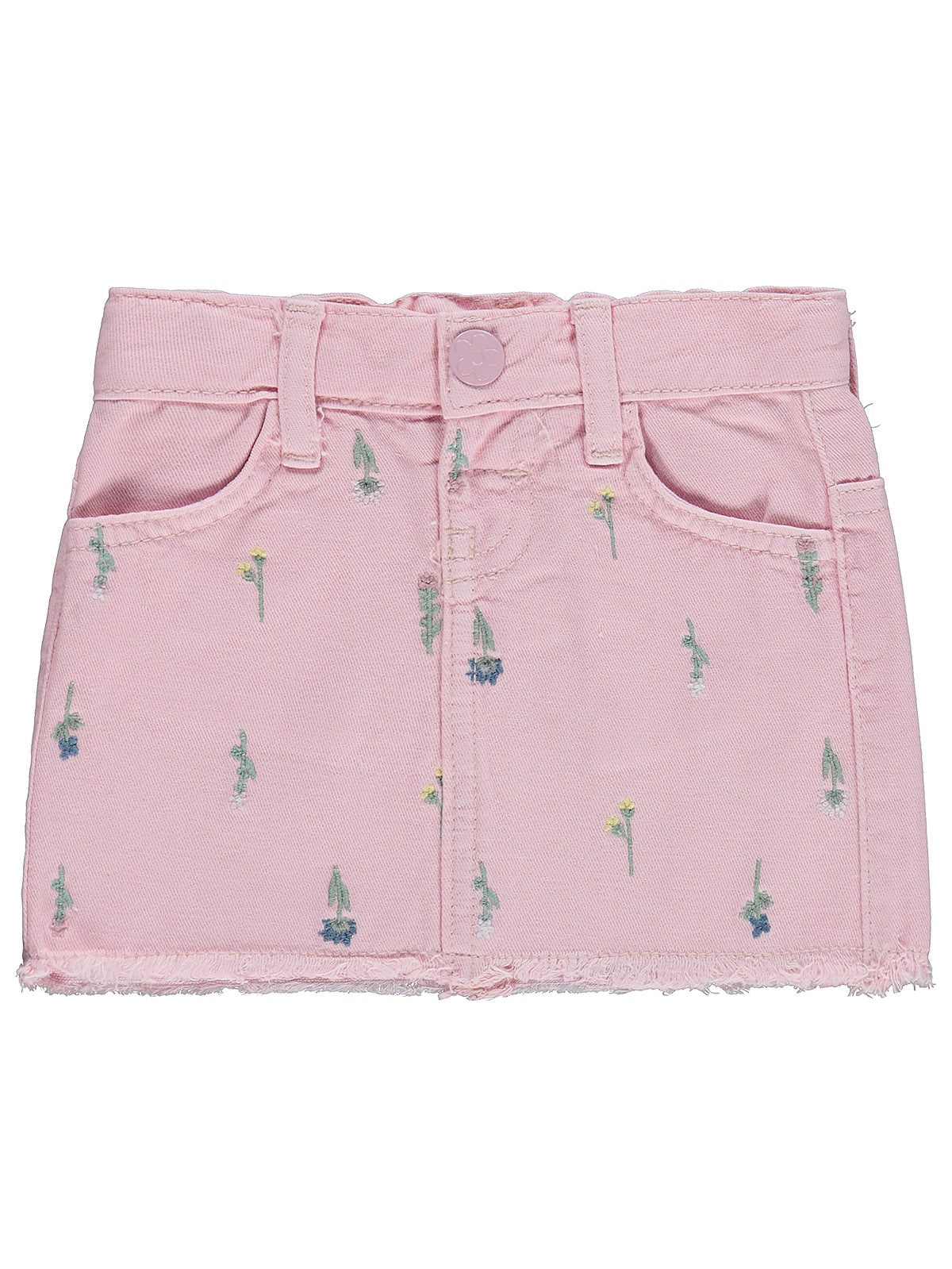 Civil Baby Çiçek Baskılı Denim 6-18 Ay Etek - Pembe