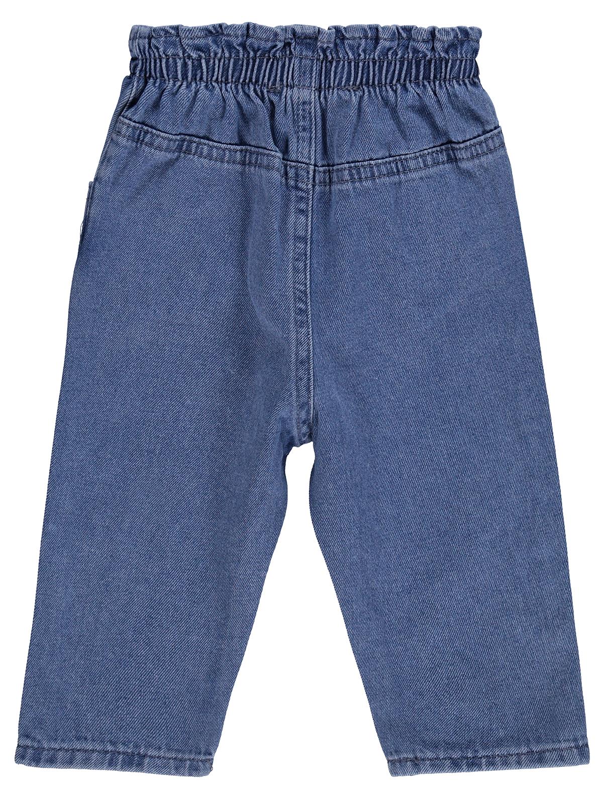 Civil Baby Çiçek Nakışlı Denim 6-18 Ay Pantolon - Mavi