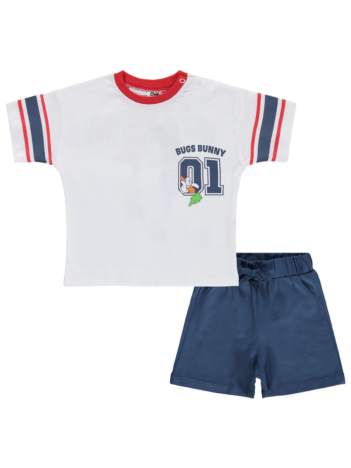 Civil Baby Bugs Bunny Baskılı 6-18 Ay Takım - Beyaz