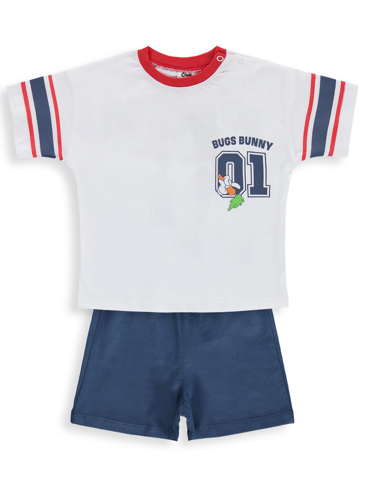 Civil Baby Bugs Bunny Baskılı 6-18 Ay Takım - Beyaz
