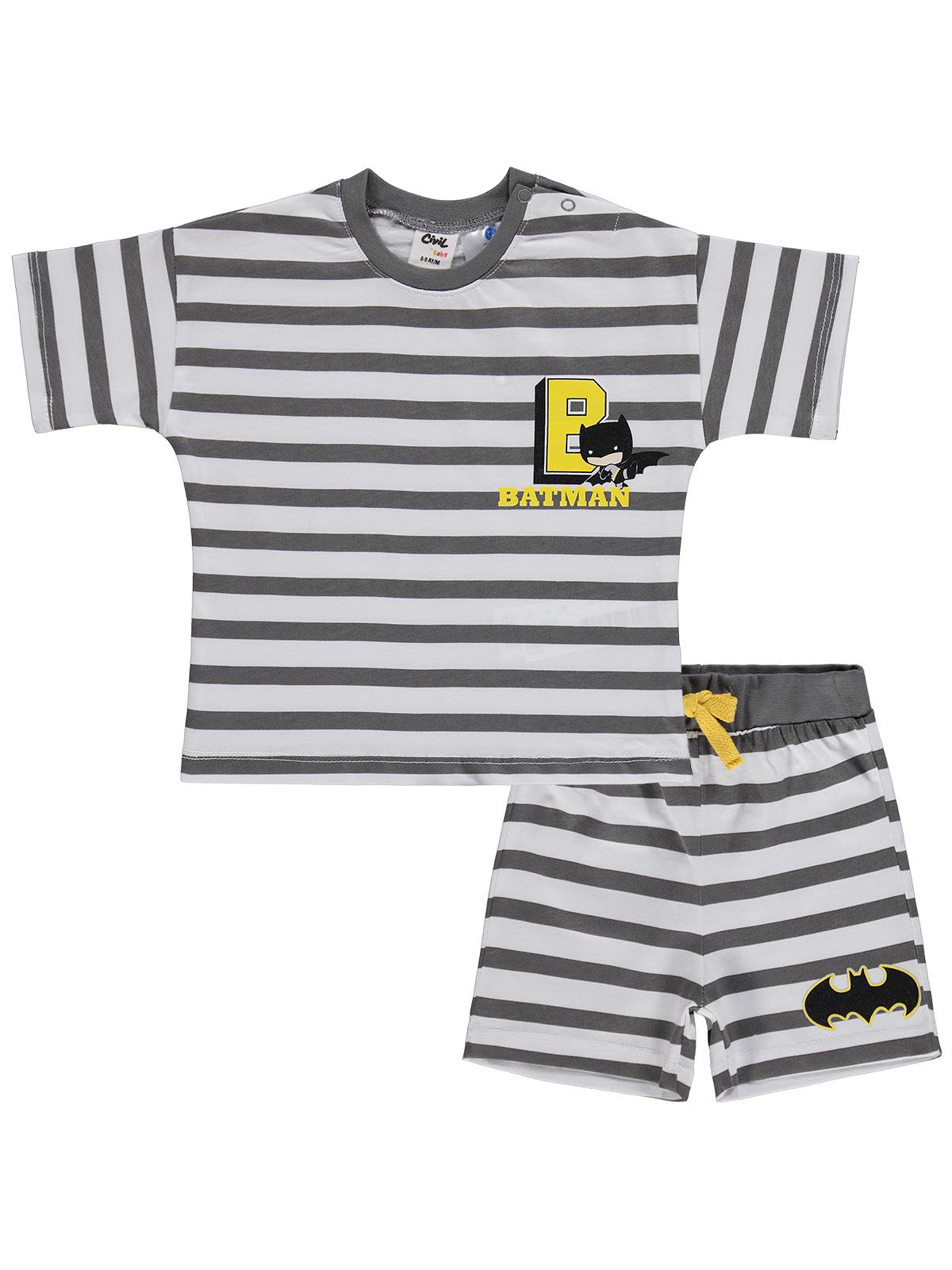Civil Baby Batman Baskılı 6-18 Ay Takım - Gri