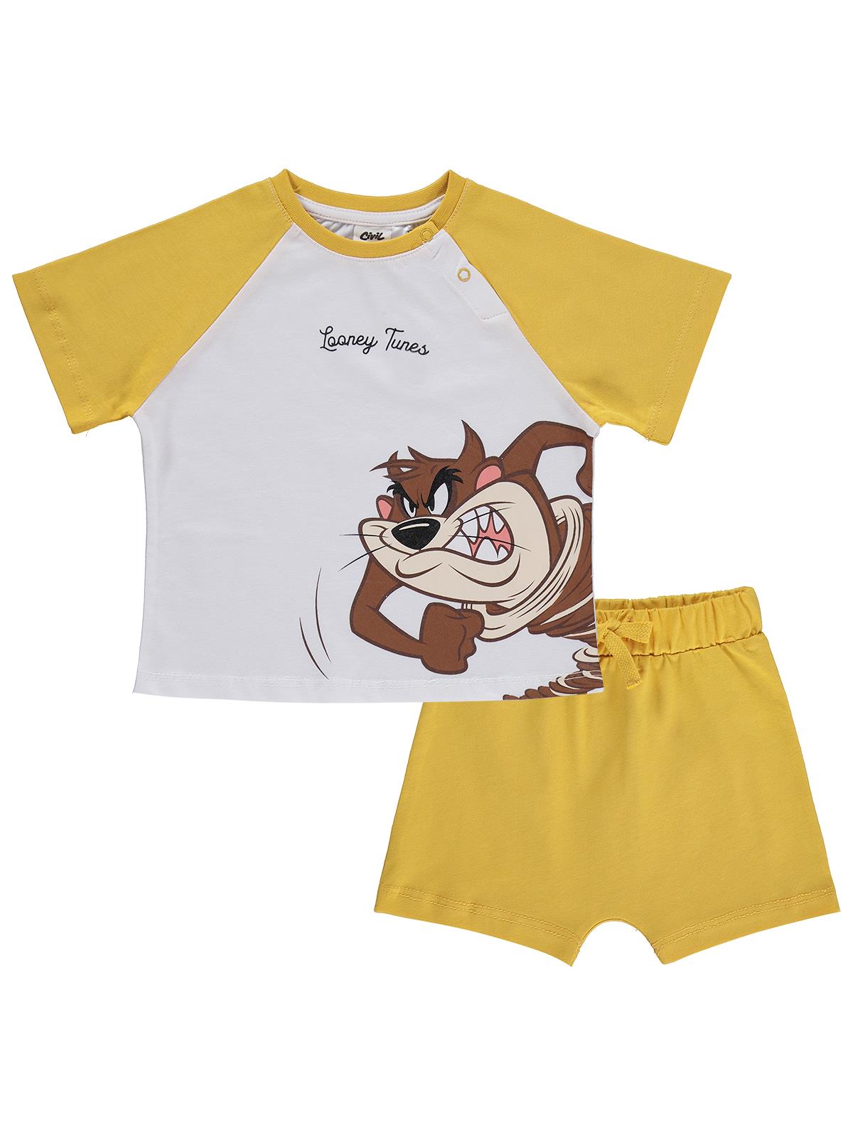 Civil Baby Taz Baskılı 6-18 Ay Takım - Beyaz
