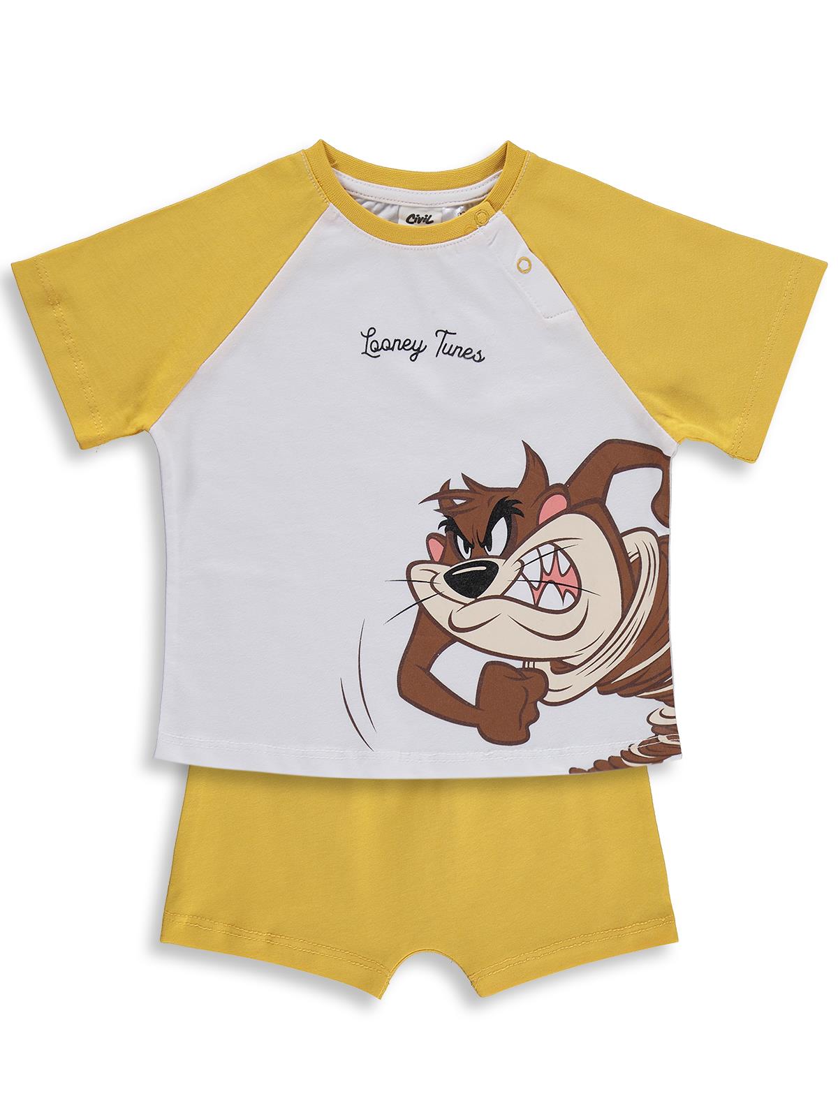Civil Baby Taz Baskılı 6-18 Ay Takım - Beyaz