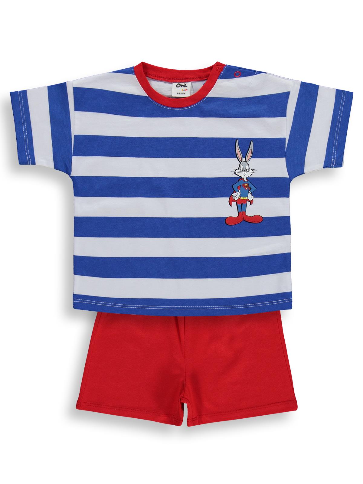 Civil Baby Super Rabbit Baskılı 6-18 Ay Takım - Mavi