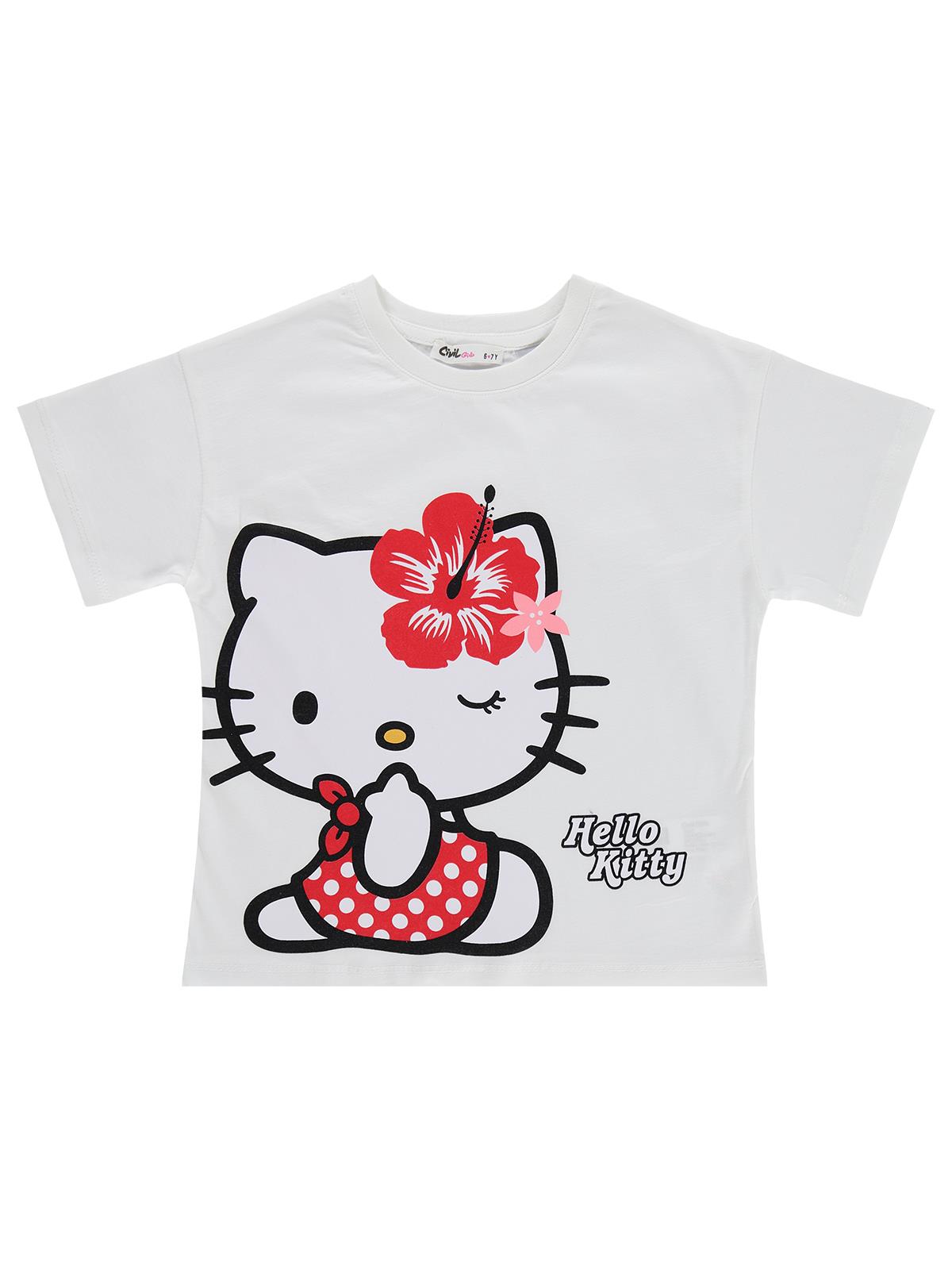 Hello Kitty 6-9 Yaş Tişört - Kırık Beyaz