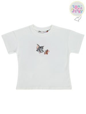 Tom and Jerry 2-5 Yaş Tişört - Kırık Beyaz