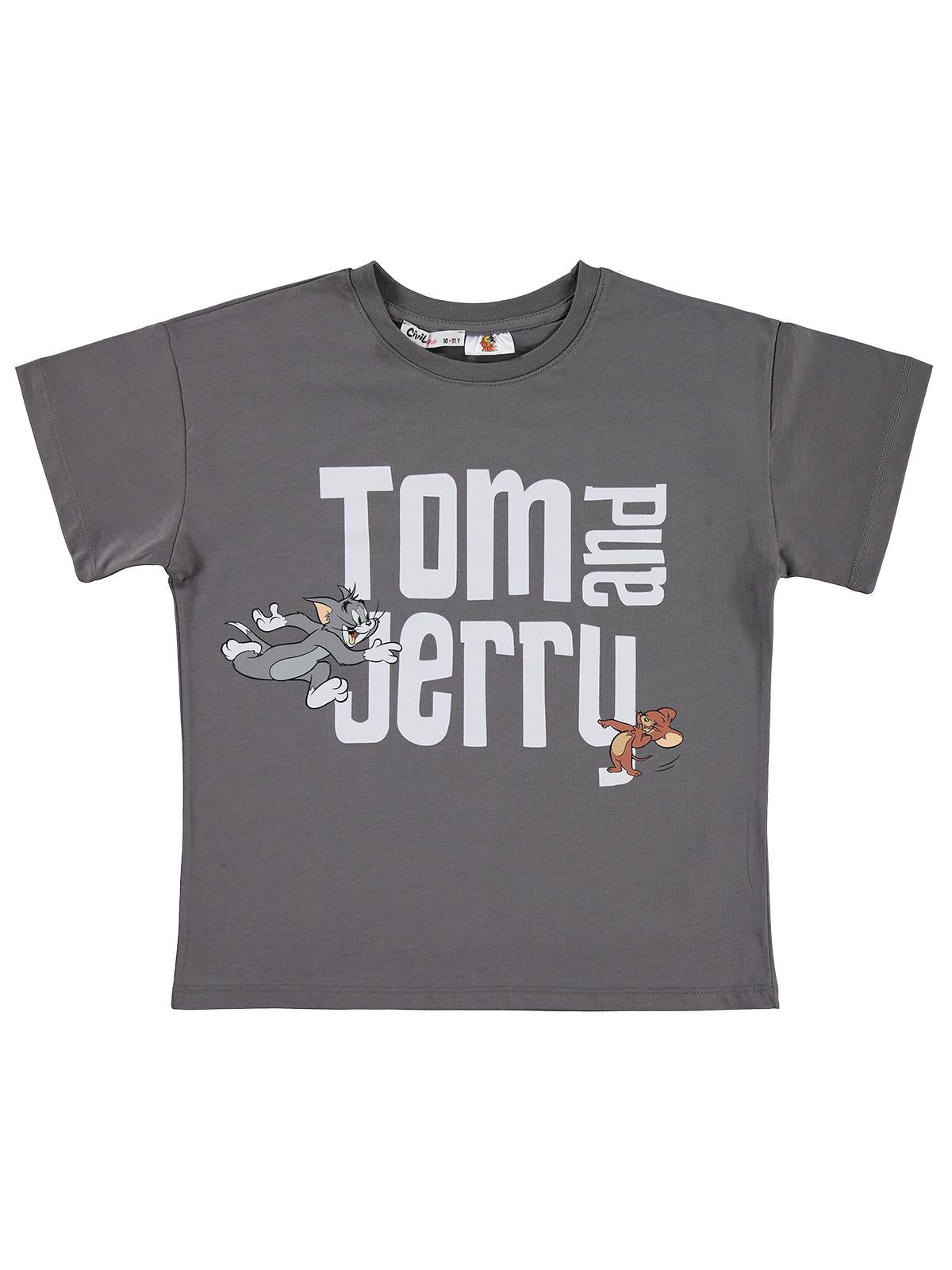 Tom and Jerry 10-13 Yaş Tişört - Gri