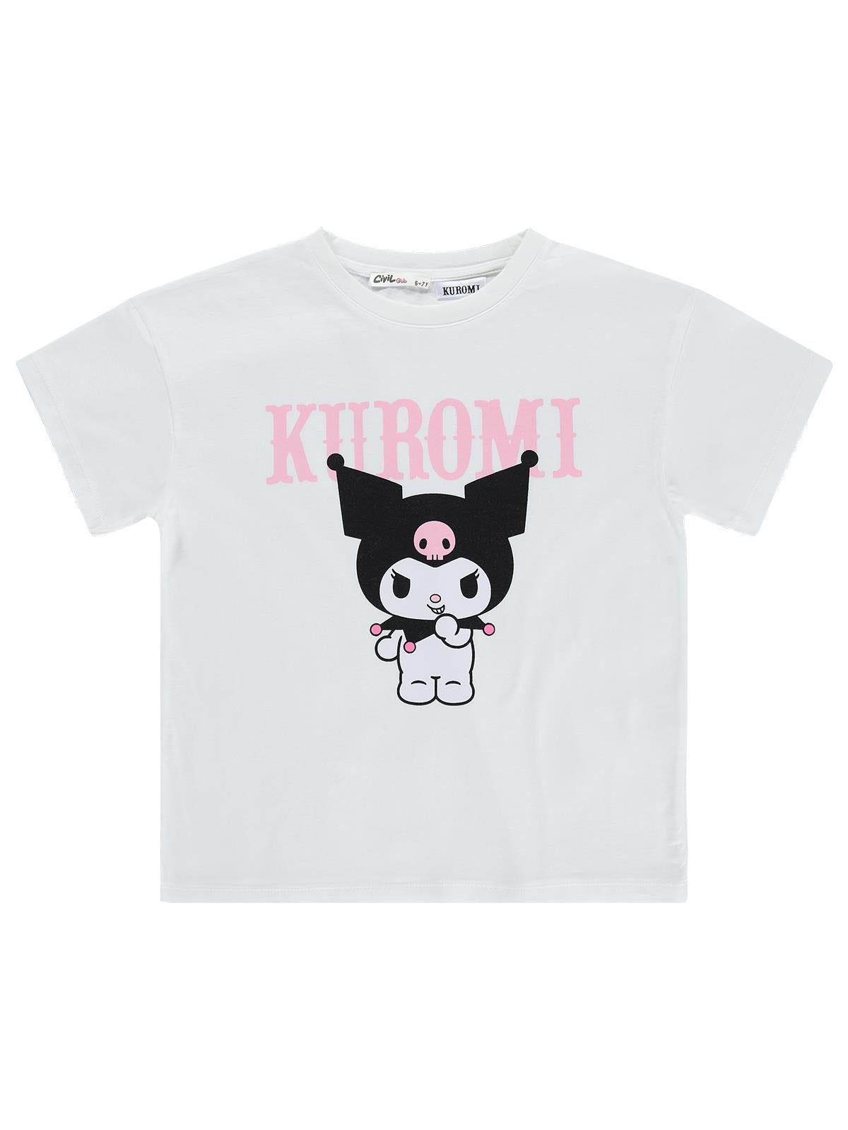 Kuromi 10-13 Yaş Tişört - Kırık Beyaz