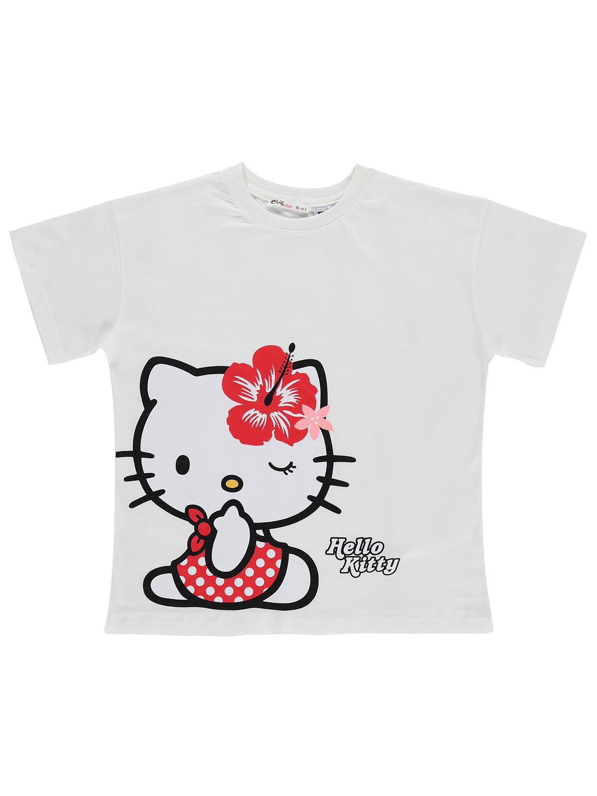 Hello Kitty 10-13 Yaş Tişört - Kırık Beyaz