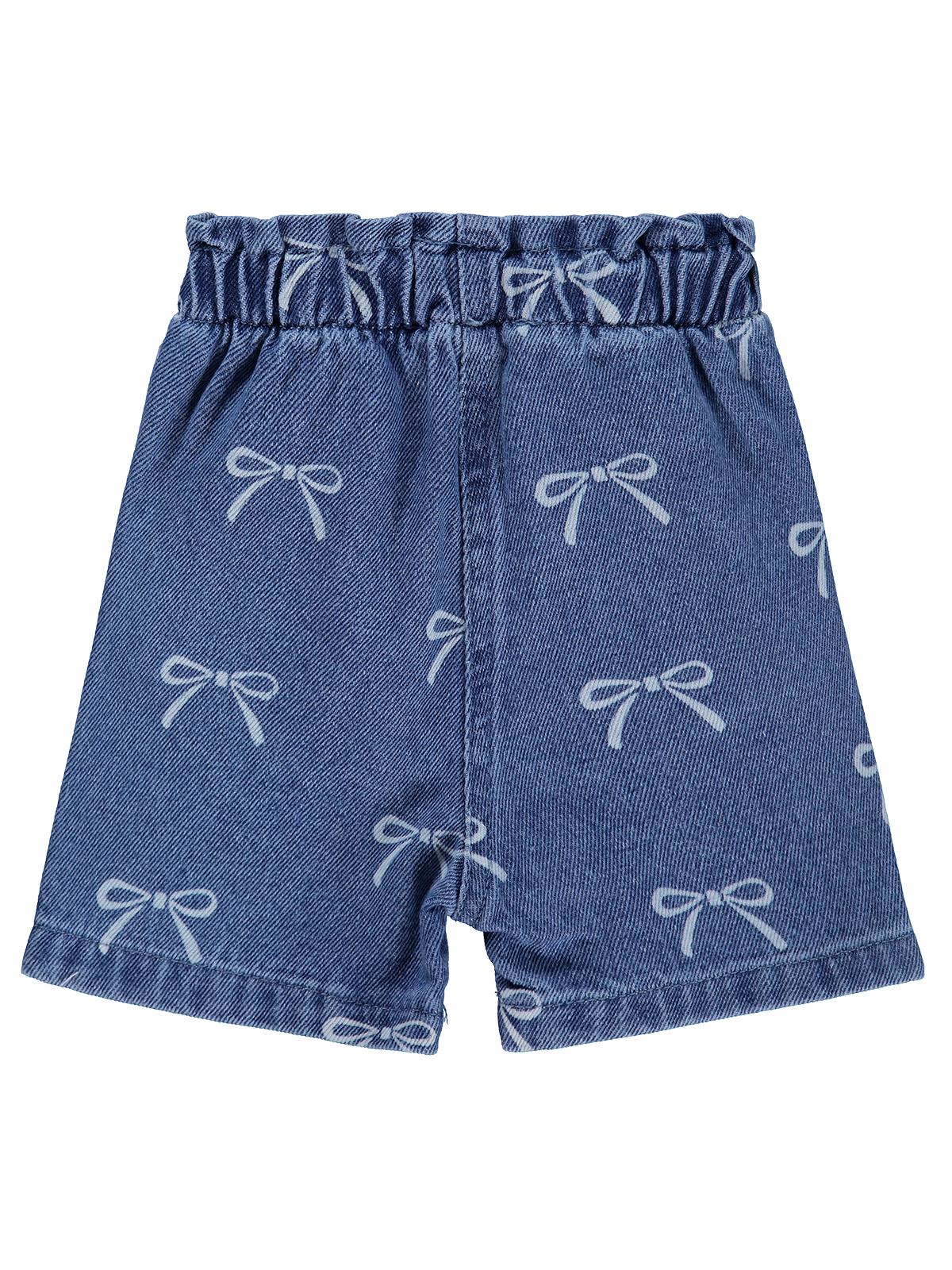 Civil Baby Fiyonk Empirmeli Kot 6-18 Ay Şort - Mavi