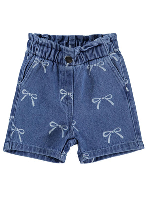 Civil Baby Fiyonk Empirmeli Kot 6-18 Ay Şort - Mavi