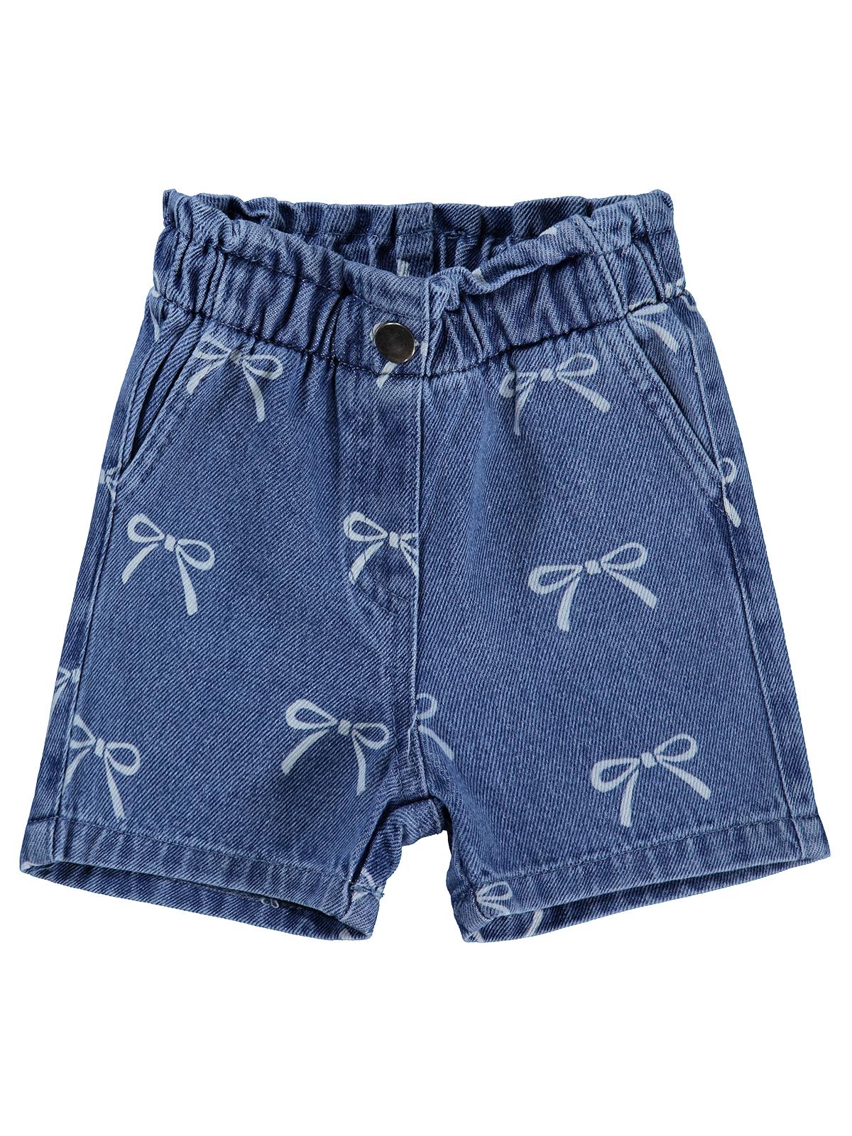 Civil Baby Fiyonk Empirmeli Kot 6-18 Ay Şort - Mavi