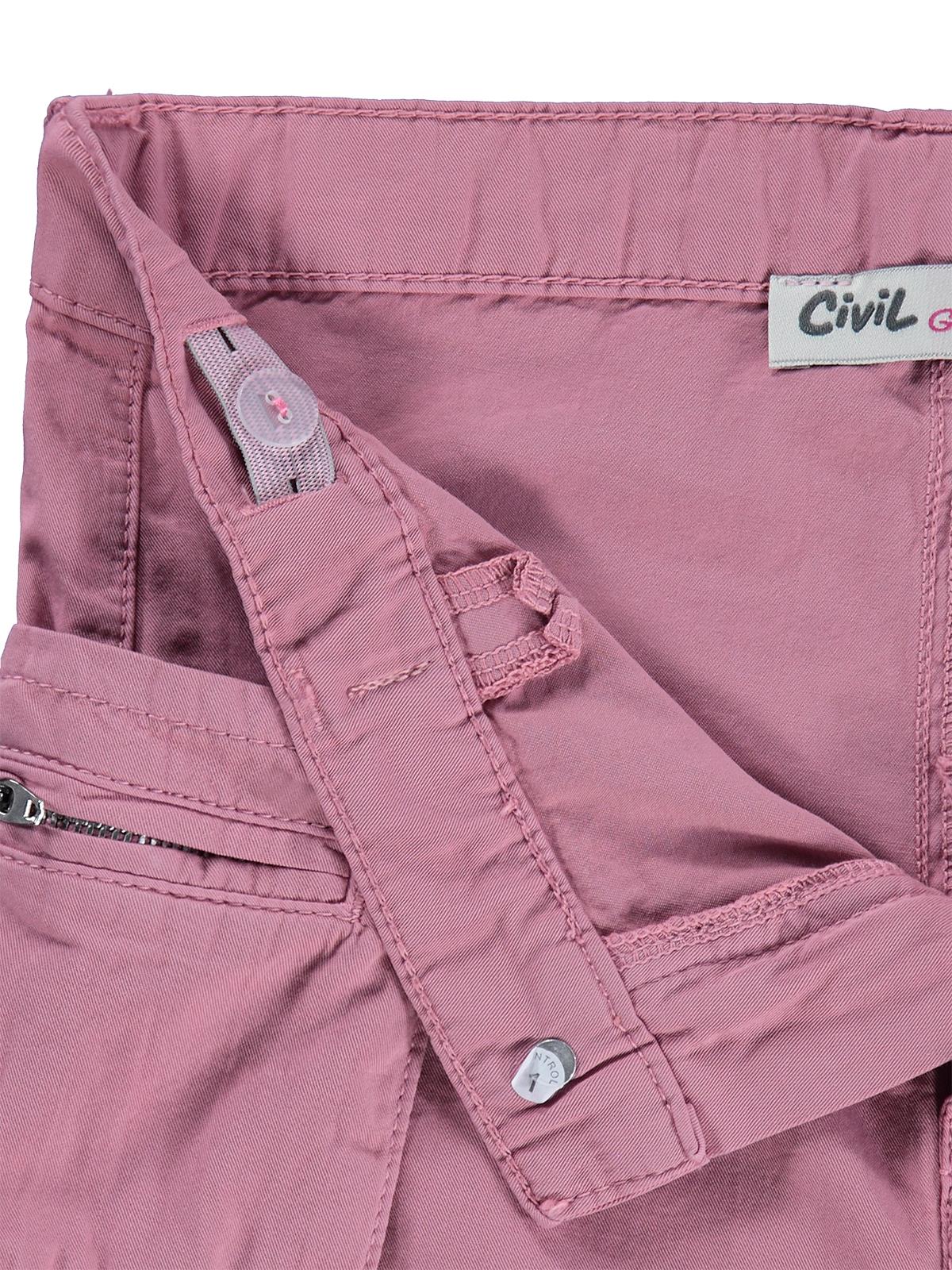 Civil Girls Üç Cepli Kargo 10-13 Yaş Pantolon - Pembe