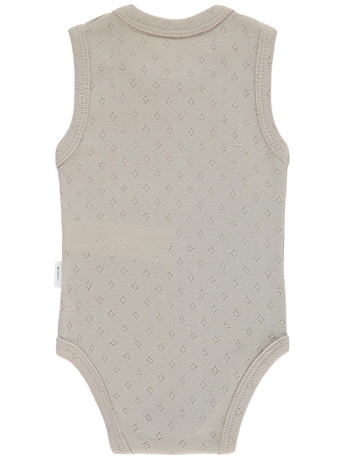 Civil Baby Jakarlı 3-36 Ay Çıtçıtlı Badi - Kahve