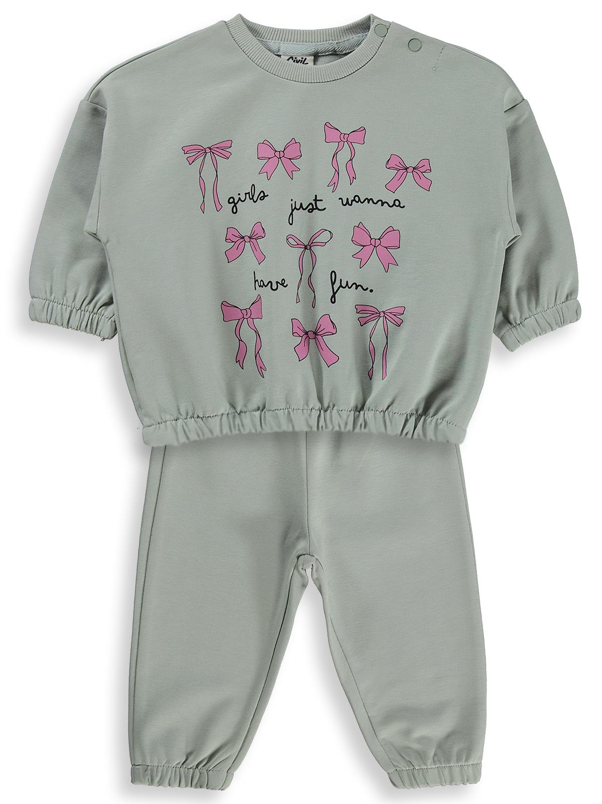 Civil Baby Karışık Fiyonk Baskılı 6-18 Ay Takım - Yeşil