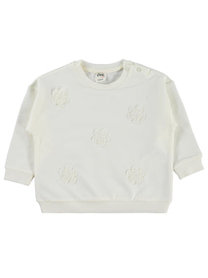 Civil Baby Büyük Mobil Çiçekli 6-18 Ay Sweatshirt - Ekru