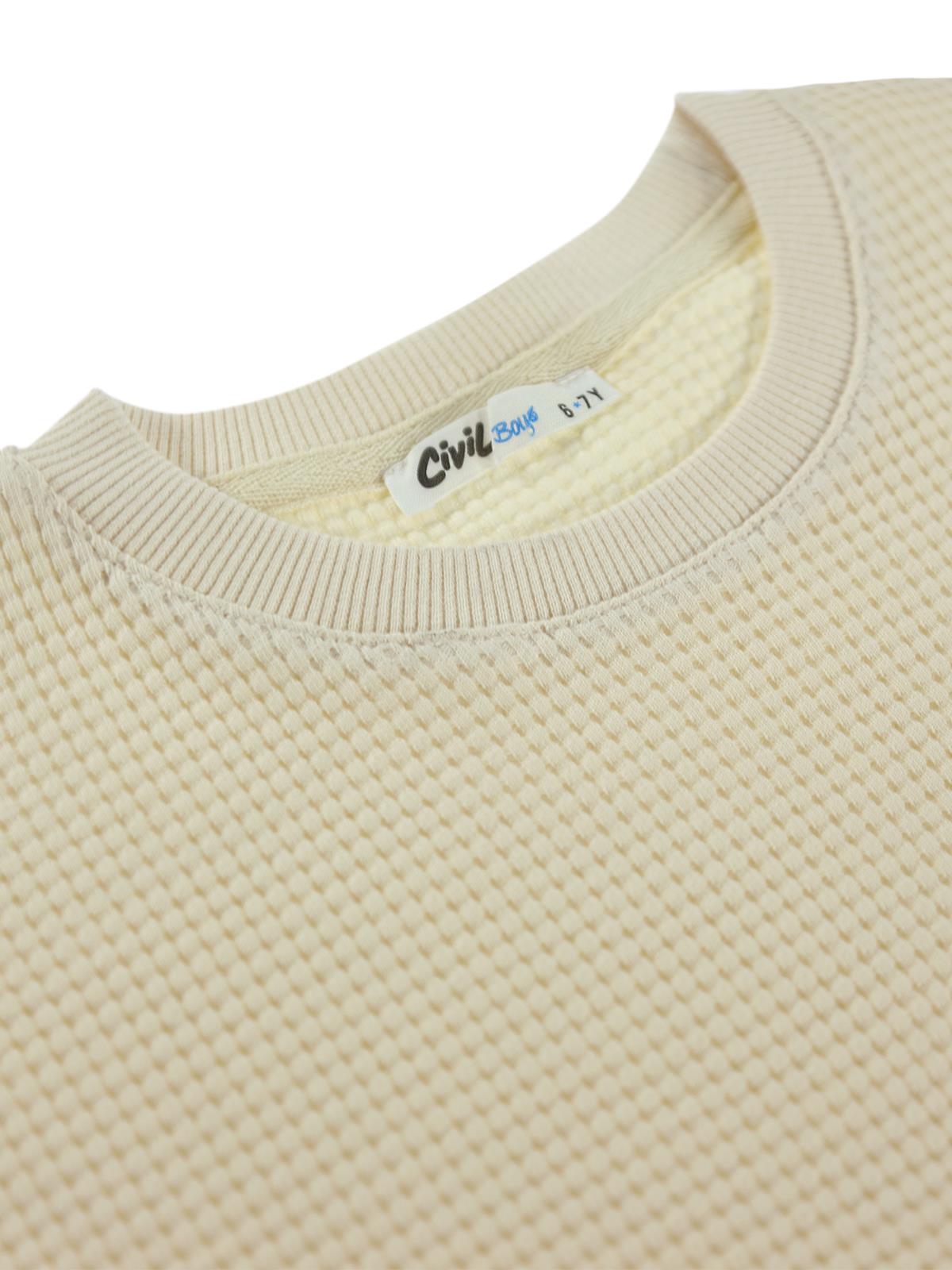 Civil Boys Basic Waffle 10-13 Yaş Tişört - Kahverengi