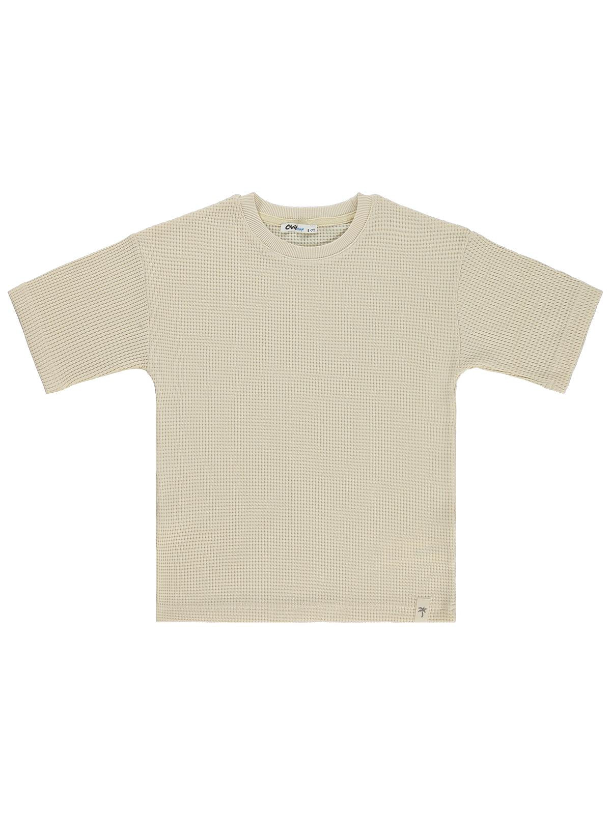 Civil Boys Basic Waffle 6-9 Yaş Tişört - Kahverengi