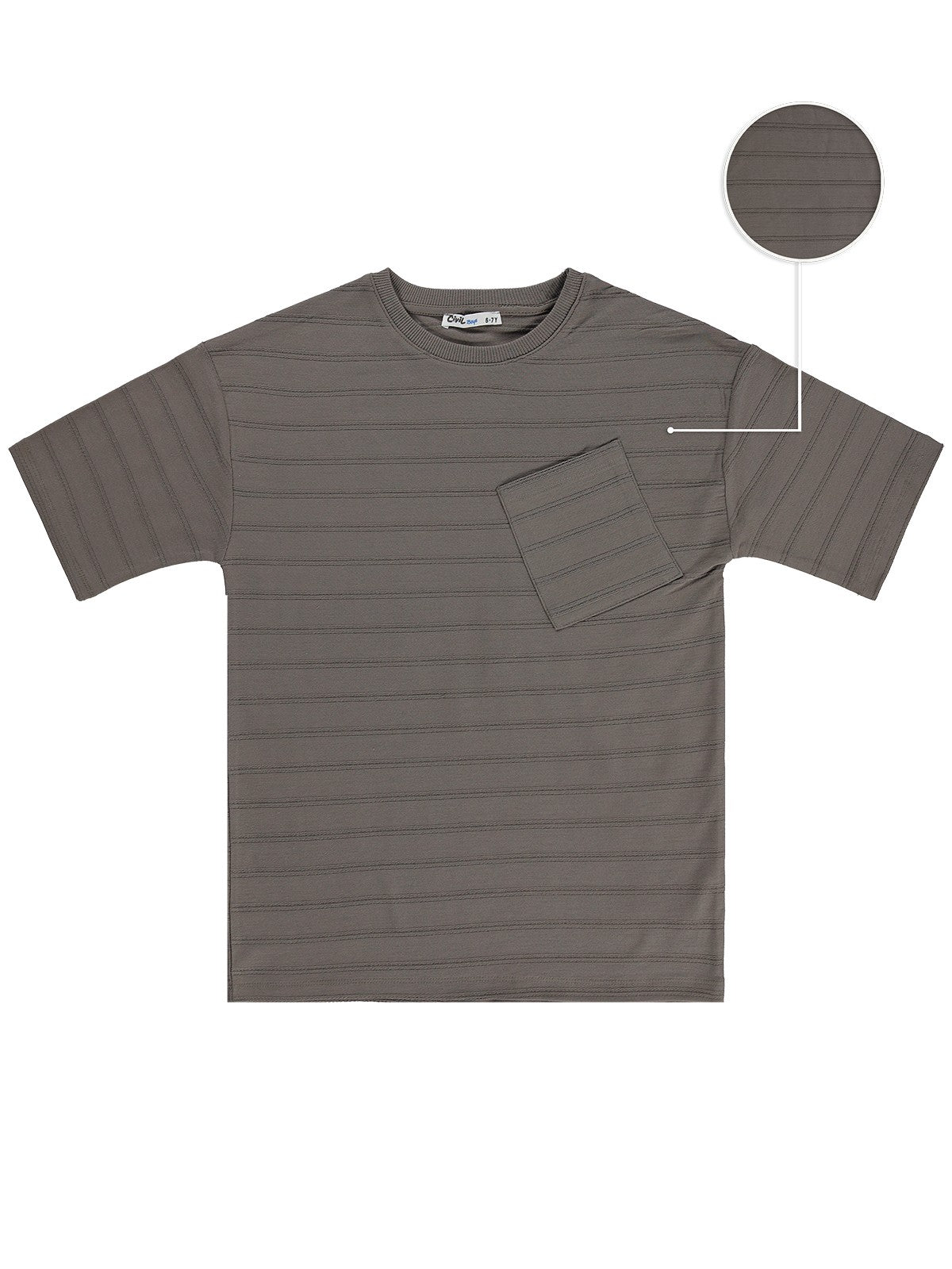 Civil Boys Basic Önü Cepli 6-9 Yaş Tişört - Kahverengi