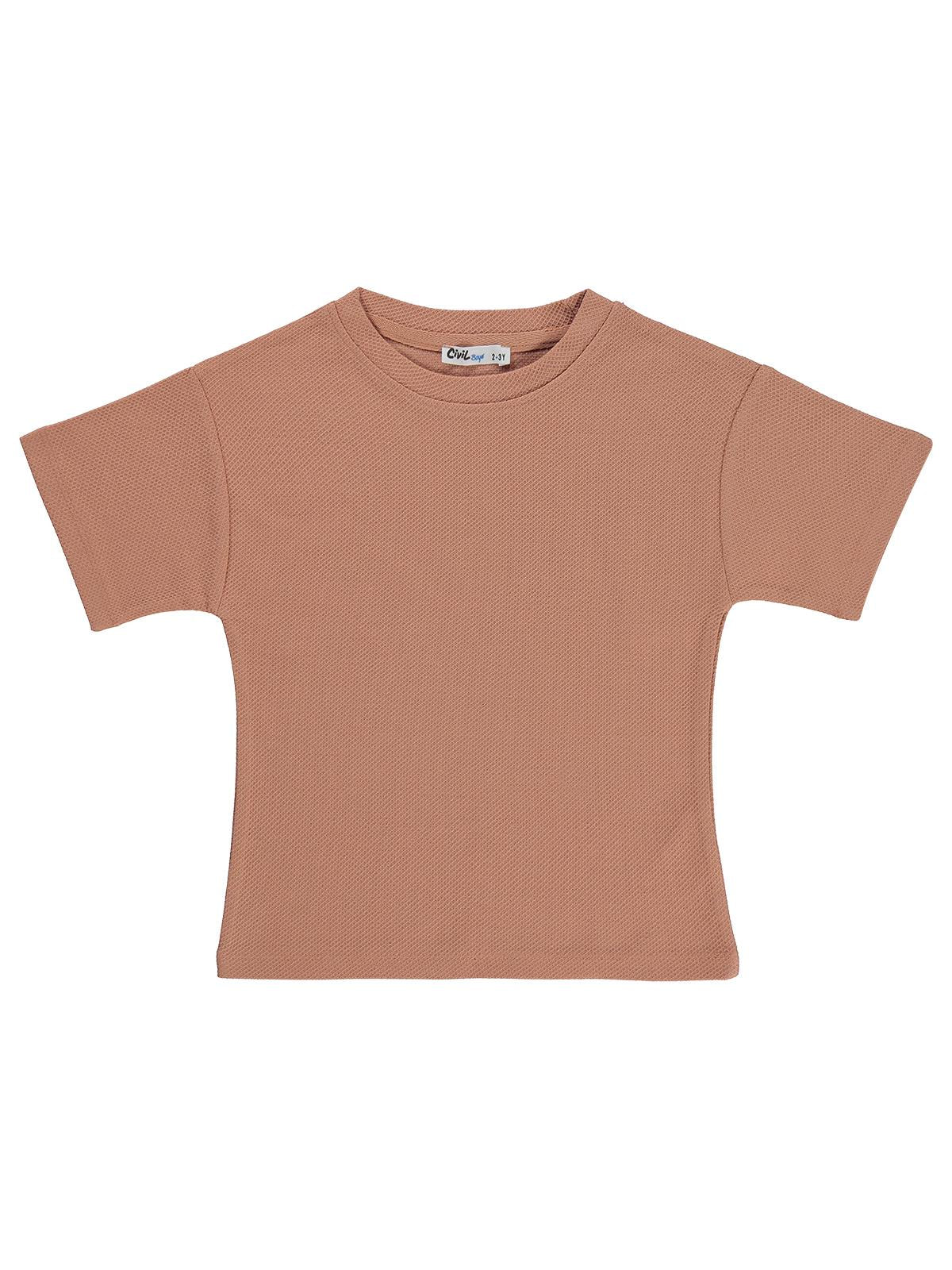 Civil Boys Basic Petek 2-5 Yaş Tişört - Pudra