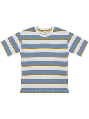 Civil Boys Basic Dokulu Çizgili 6-9 Yaş Tişört - Mavi