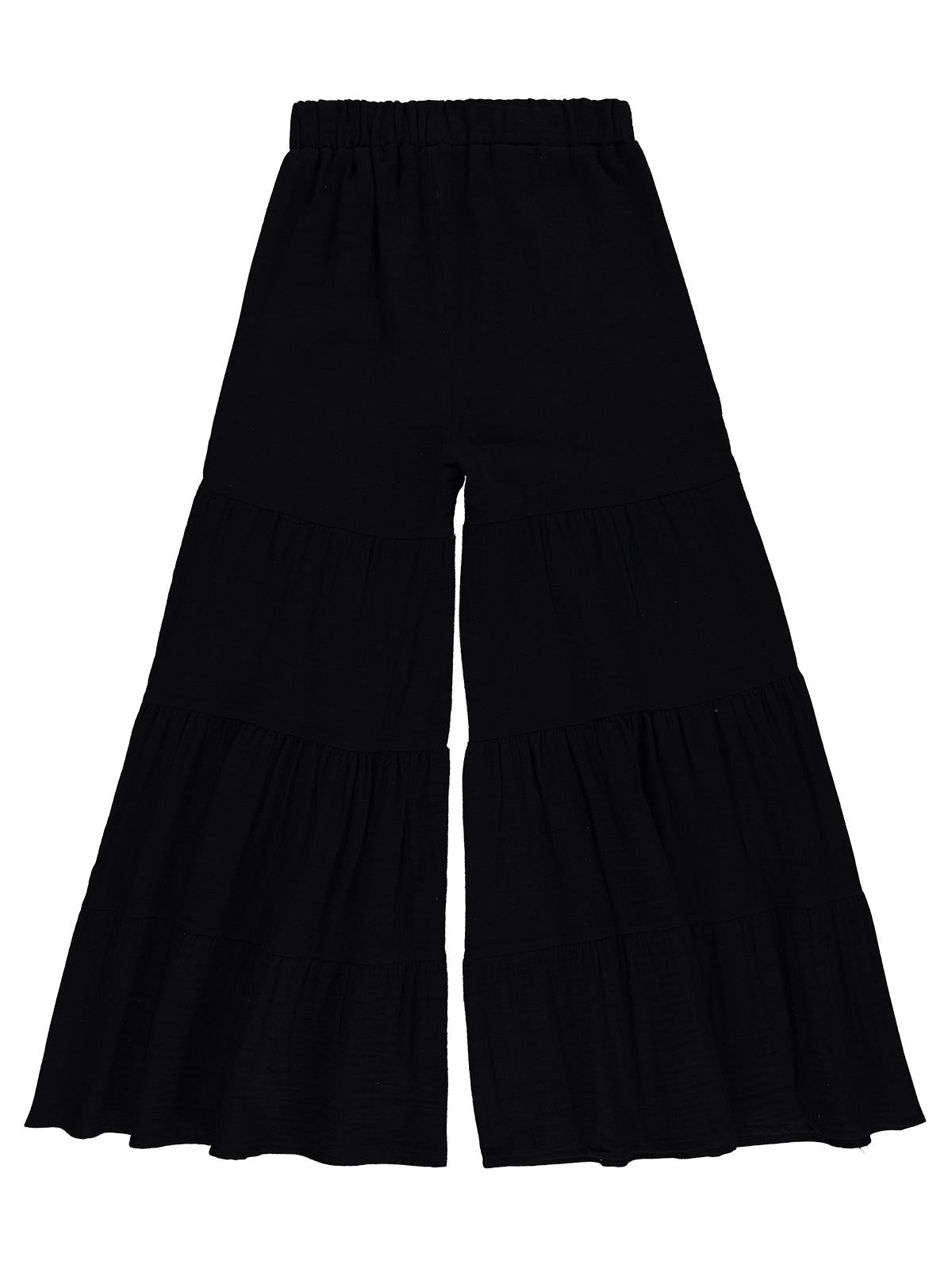 Civil Girls Kat Kat Parçalı 10-13 Yaş Pantolon - Siyah