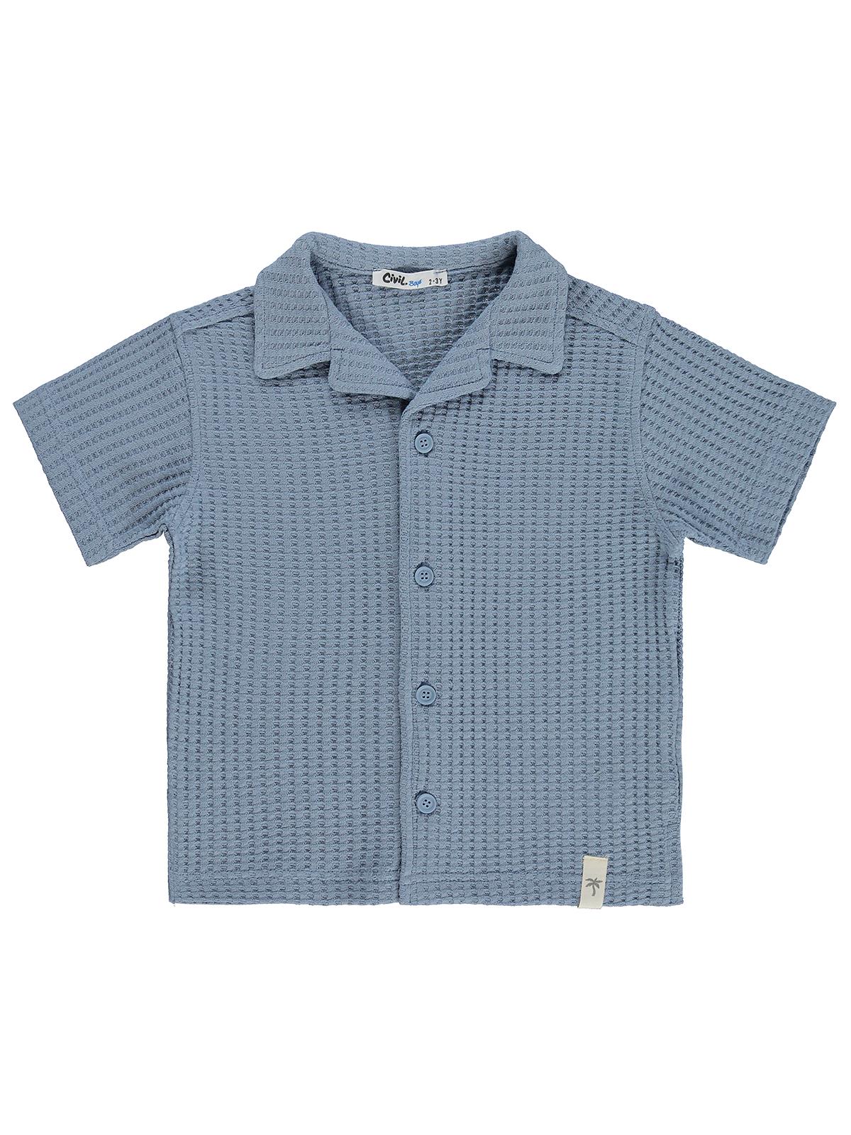 Civil Boys Basic Waffle 2-5 Yaş Gömlek - Mavi