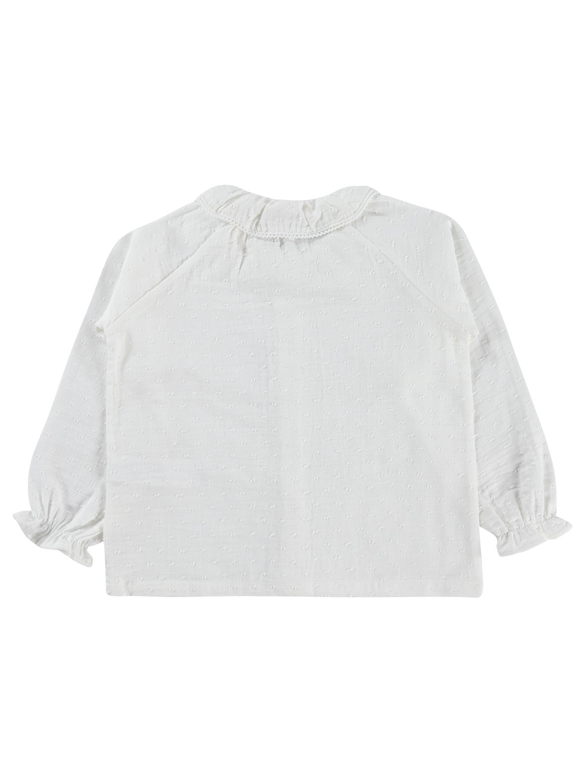 Civil Girls Kolu Fırfırlı 6-9 Yaş Gömlek - Kırık Beyaz