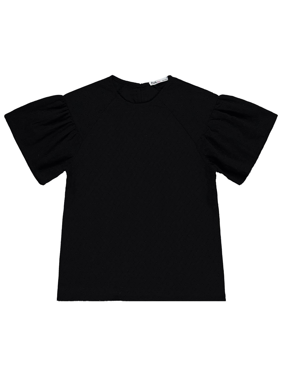Civil Girls Brodeli 10-13 Yaş Gömlek - Siyah